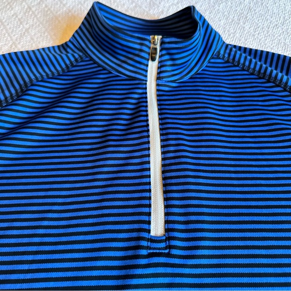 PGA Tour Long Sleeve Mens Golf Blue Striped Quarter-Zip Pullover Size M - Picture 6 of 10